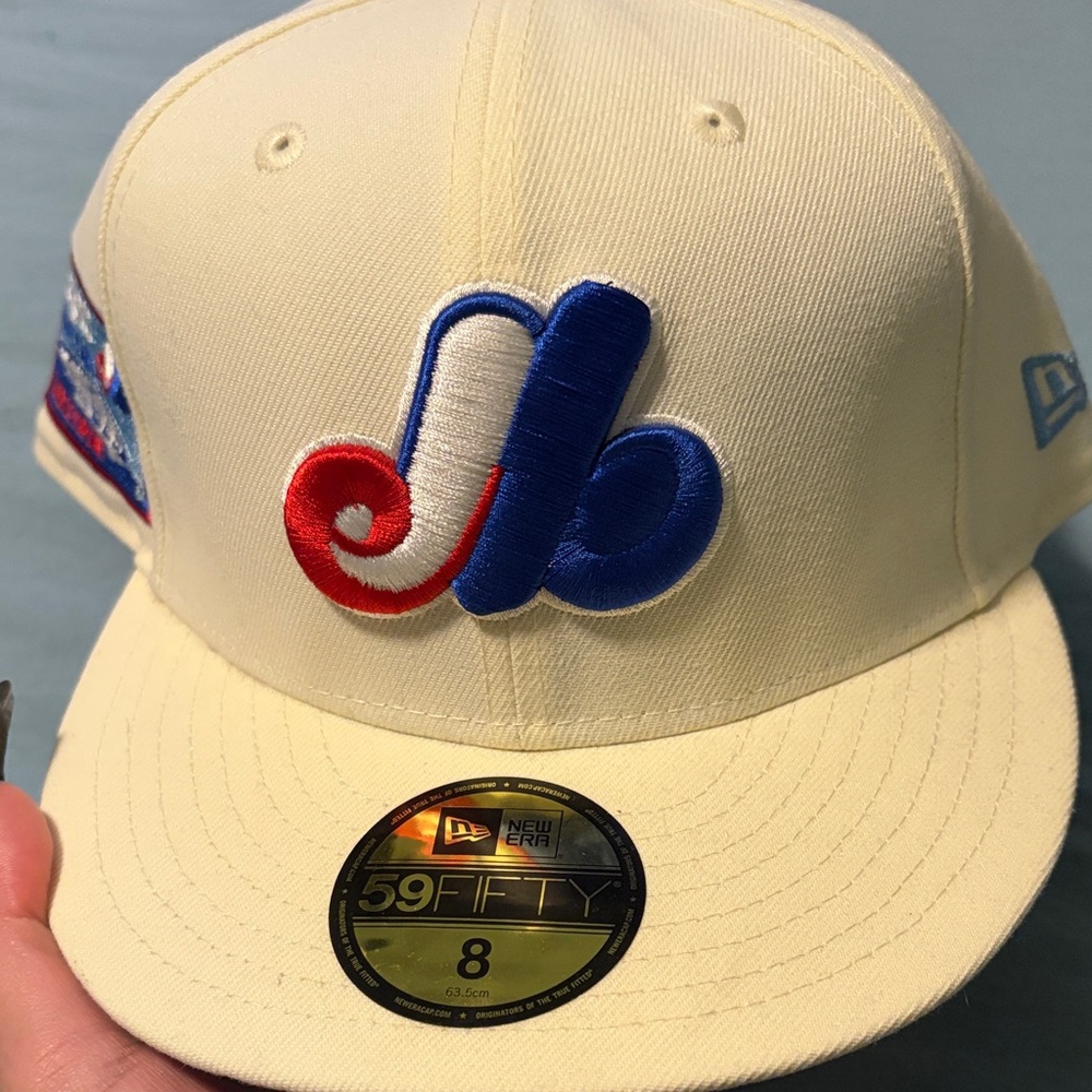 New Era Montreal Expos Cream Cap with Red and Blue Logo